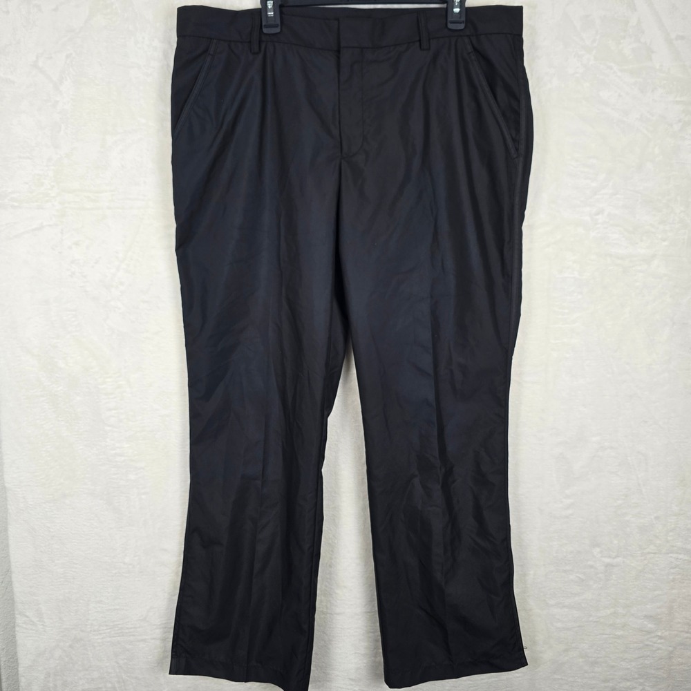 J.Lindeberg Mens Black Golf Pants 40/32 Technical Performance Zip Leg